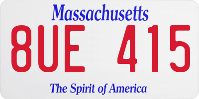 MA license plate 8UE415