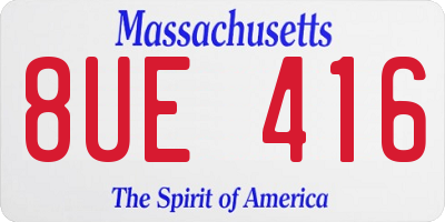 MA license plate 8UE416