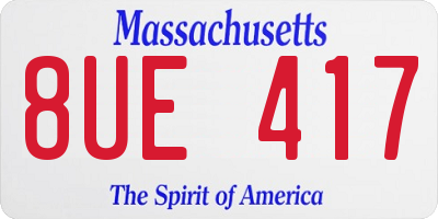 MA license plate 8UE417