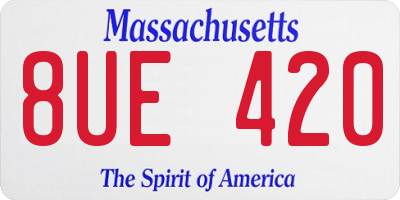 MA license plate 8UE420