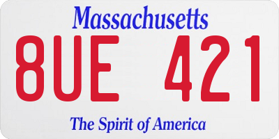 MA license plate 8UE421