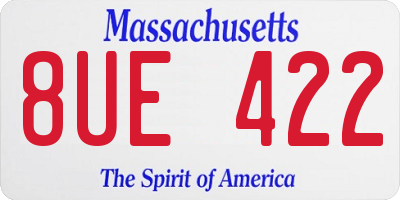 MA license plate 8UE422