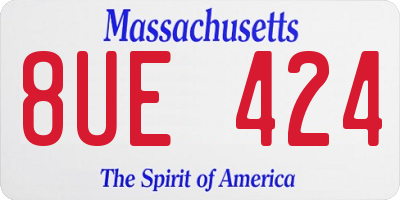 MA license plate 8UE424