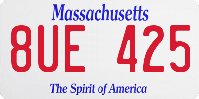 MA license plate 8UE425
