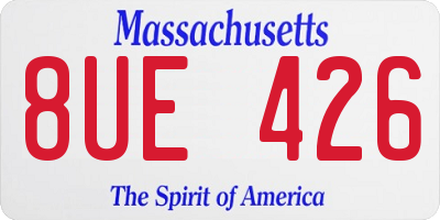 MA license plate 8UE426