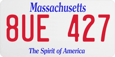 MA license plate 8UE427
