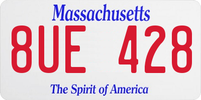 MA license plate 8UE428
