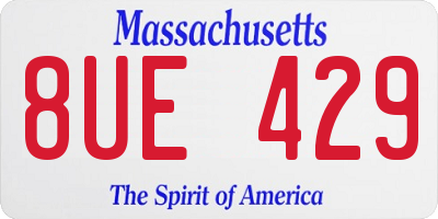 MA license plate 8UE429