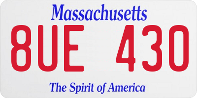 MA license plate 8UE430
