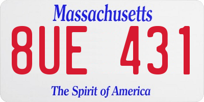 MA license plate 8UE431