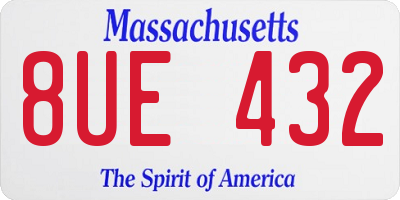 MA license plate 8UE432