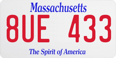 MA license plate 8UE433