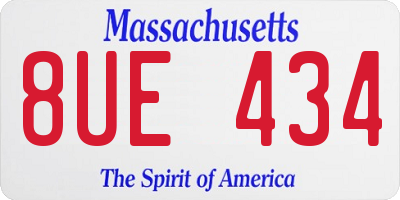 MA license plate 8UE434