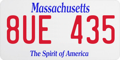 MA license plate 8UE435
