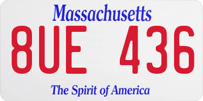 MA license plate 8UE436