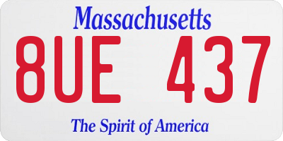 MA license plate 8UE437
