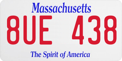 MA license plate 8UE438