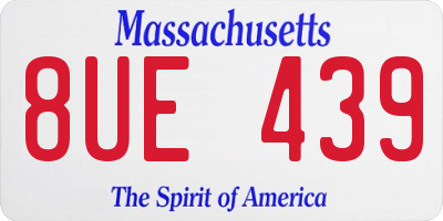 MA license plate 8UE439