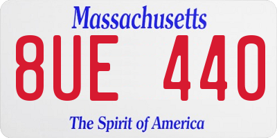 MA license plate 8UE440