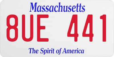 MA license plate 8UE441
