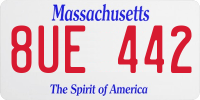 MA license plate 8UE442