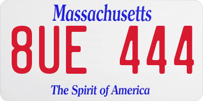 MA license plate 8UE444