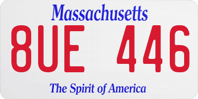 MA license plate 8UE446