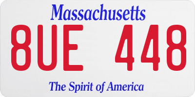 MA license plate 8UE448