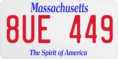 MA license plate 8UE449