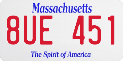 MA license plate 8UE451