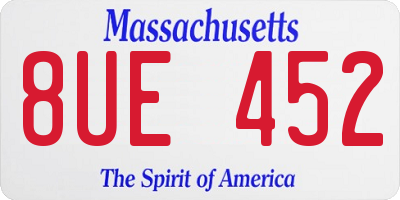 MA license plate 8UE452