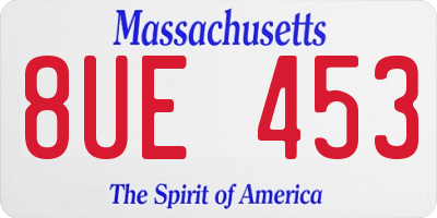 MA license plate 8UE453
