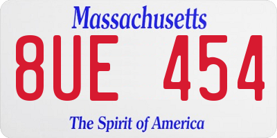 MA license plate 8UE454