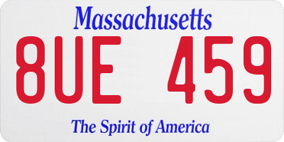 MA license plate 8UE459