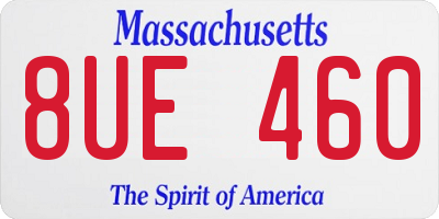 MA license plate 8UE460