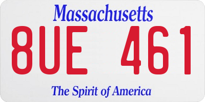 MA license plate 8UE461
