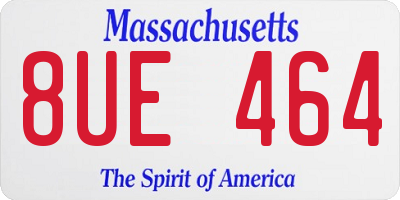 MA license plate 8UE464