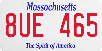 MA license plate 8UE465