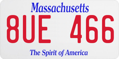 MA license plate 8UE466