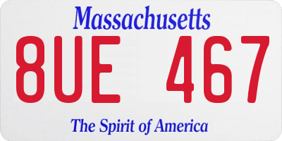 MA license plate 8UE467