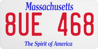 MA license plate 8UE468
