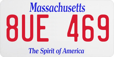 MA license plate 8UE469