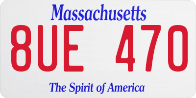 MA license plate 8UE470