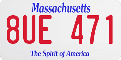 MA license plate 8UE471