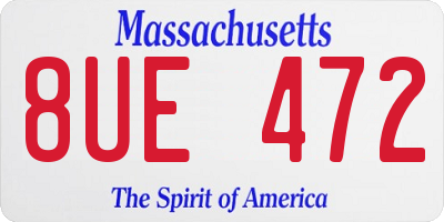 MA license plate 8UE472