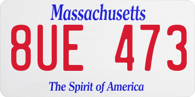 MA license plate 8UE473