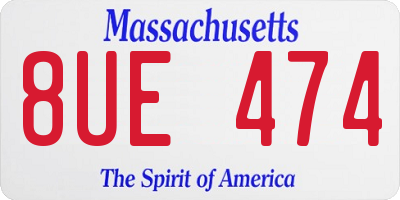 MA license plate 8UE474