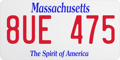 MA license plate 8UE475