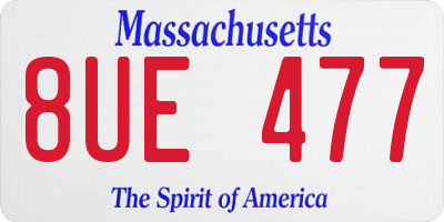 MA license plate 8UE477
