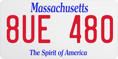 MA license plate 8UE480